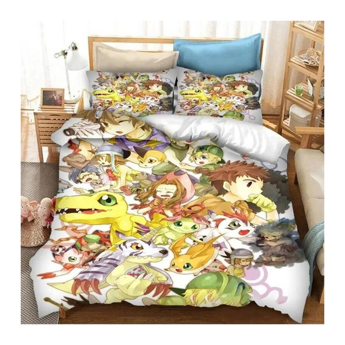 Digimon Adventure Bettwäsche-Set Multicolor mit Reißverschluss, B/H: 135 x 200 cm - Bild 1