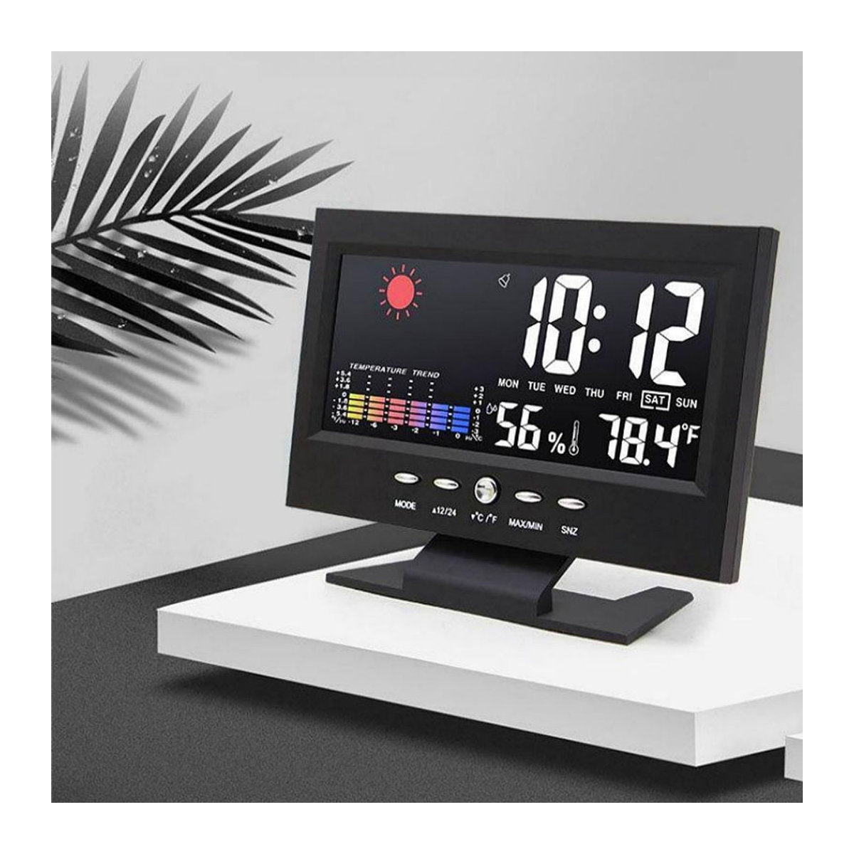 Digitale Wetteruhr mit Sprachsteuerung und Hintergrundbeleuchtung von Happy NieNie in Schwarz - Bild 11