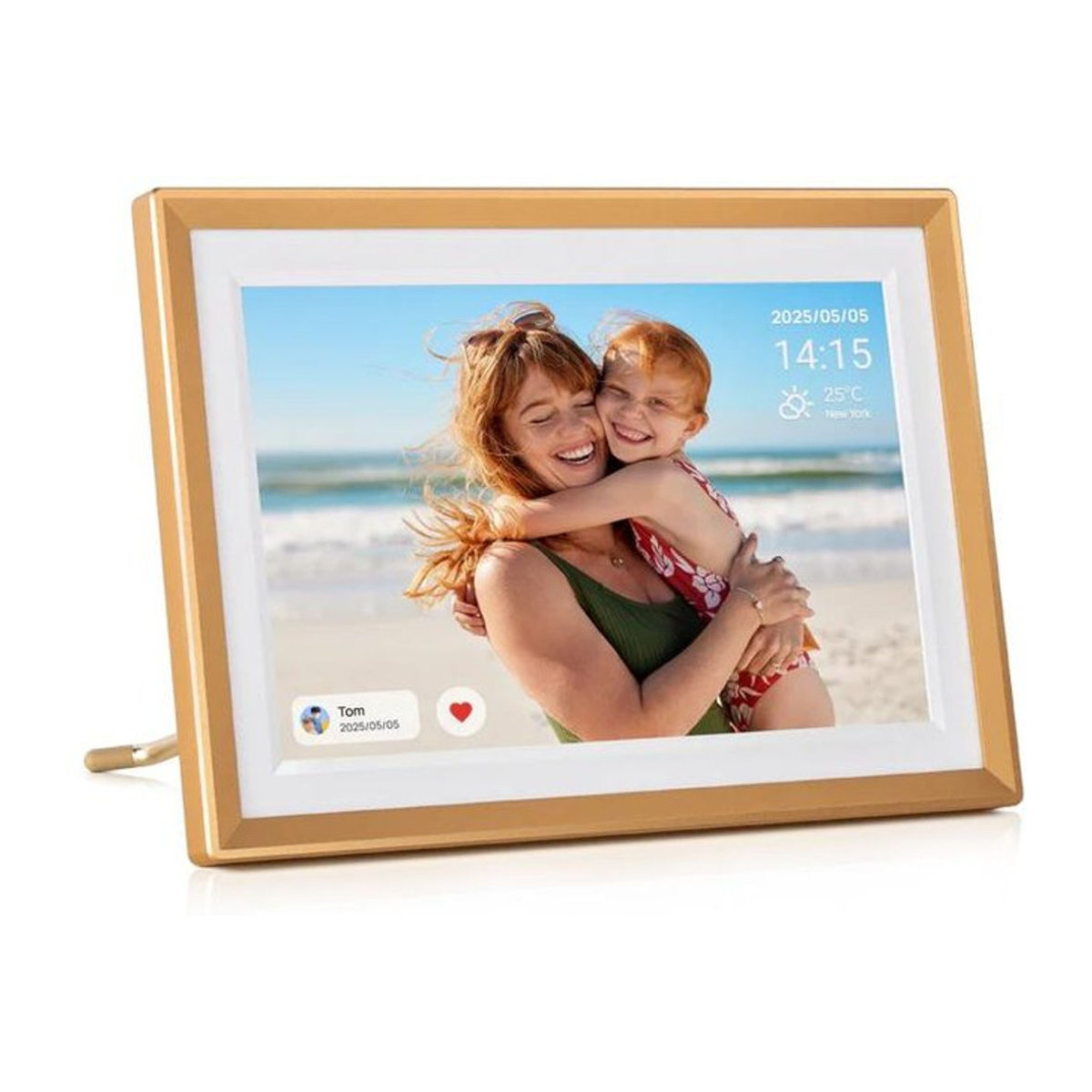 Digitaler Fotorahmen Arzopa D10 Gold mit WLAN, App-Steuerung und Videowiedergabe, B/H: 25 x 15 cm - Bild 1
