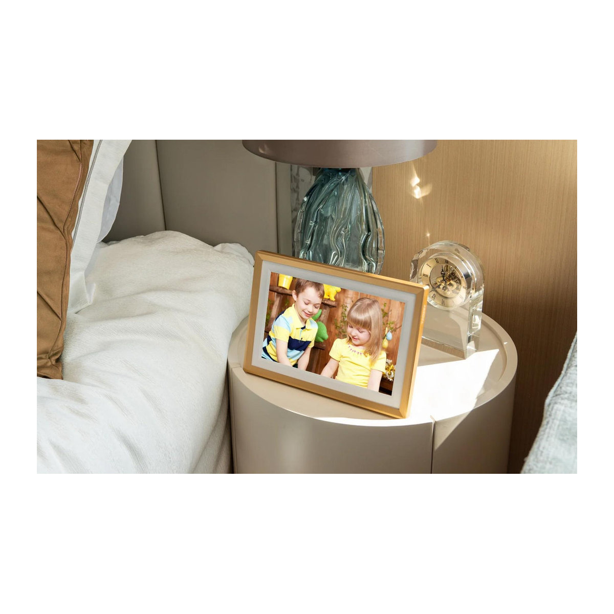 Digitaler Fotorahmen Arzopa D10 Gold mit WLAN, App-Steuerung und Videowiedergabe, B/H: 25 x 15 cm - Bild 4