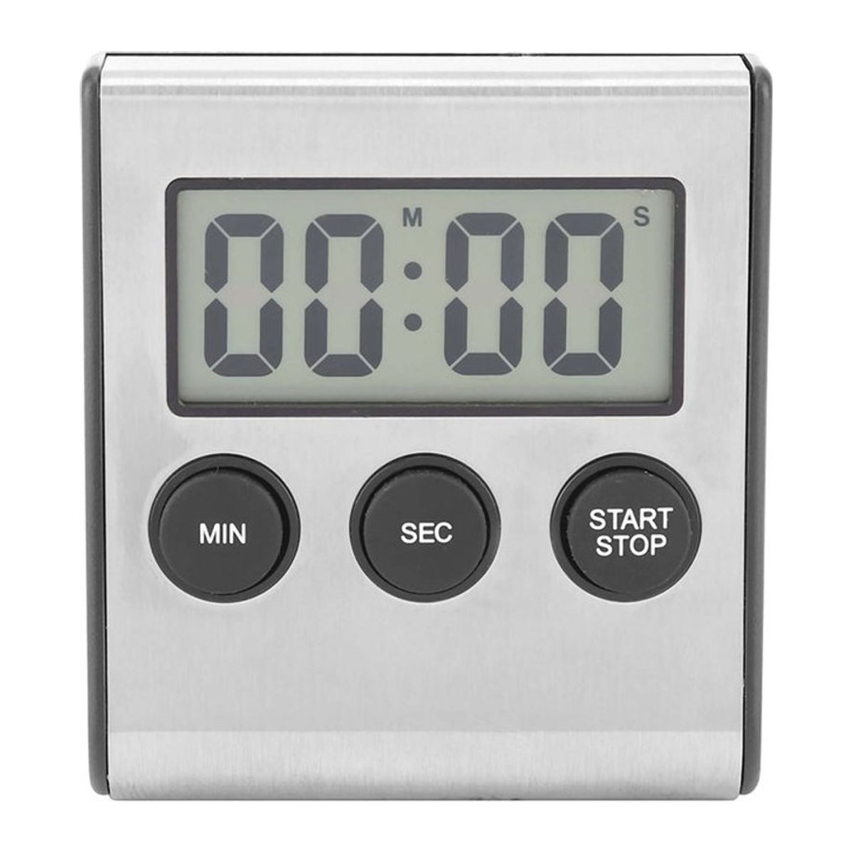 Digitaler Küchentimer von GoolRC mit Thermometer und Hygrometer, silber, wandmontiert oder Desktop, B/H/T: 7,5 x 7,5 x 7,5 cm - Bild 1