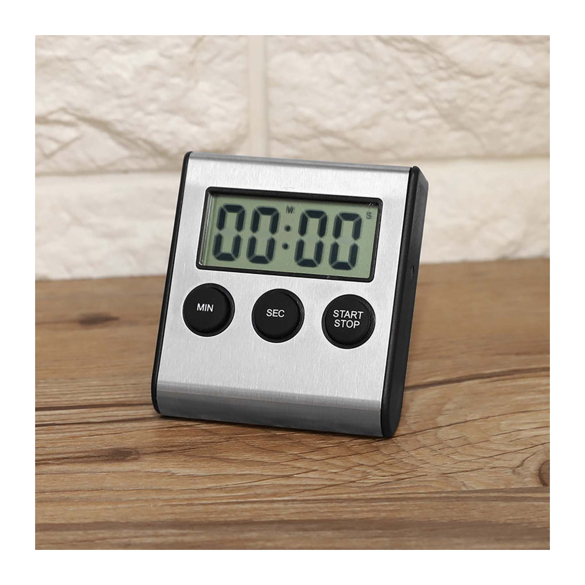 Digitaler Küchentimer von GoolRC mit Thermometer und Hygrometer, silber, wandmontiert oder Desktop, B/H/T: 7,5 x 7,5 x 7,5 cm - Bild 5