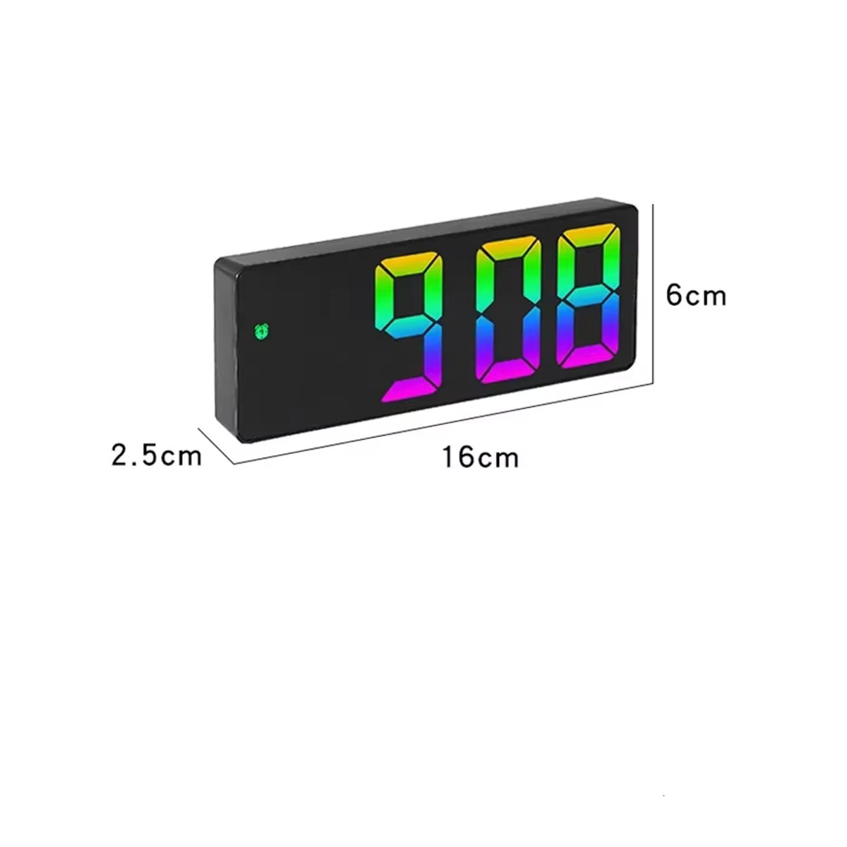 Digitaler LED-Wecker mit Sprachsteuerung, Thermometer und Datumsanzeige in Schwarz - Bild 5