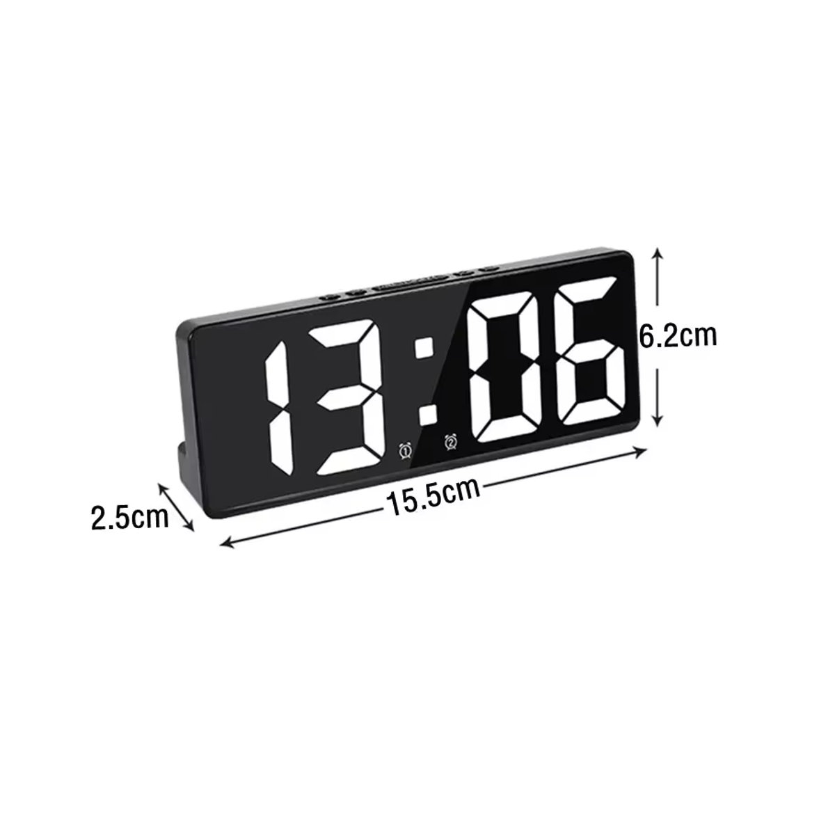 Digitaler Wecker mit Sprachsteuerung und Temperaturanzeige, LED-Tischuhr in Schwarz mit Nachtmodus und Snooze-Funktion - Bild 4