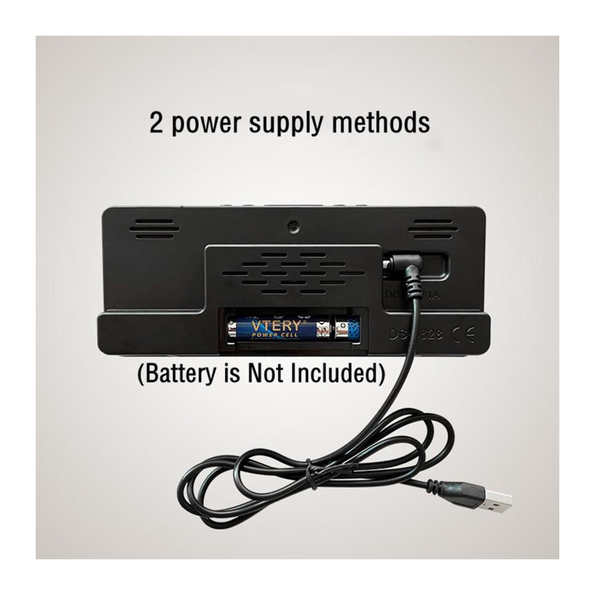 Digitaler Wecker mit Sprachsteuerung und Thermometer von Happy NieNie 2022, LED-Tischuhr mit Datumsanzeige und Schlummerfunktion, Farbe: Grün/Schwarz/Weiß, B/T/H: 15,5 x 6,2 x 6,2 cm - Bild 10
