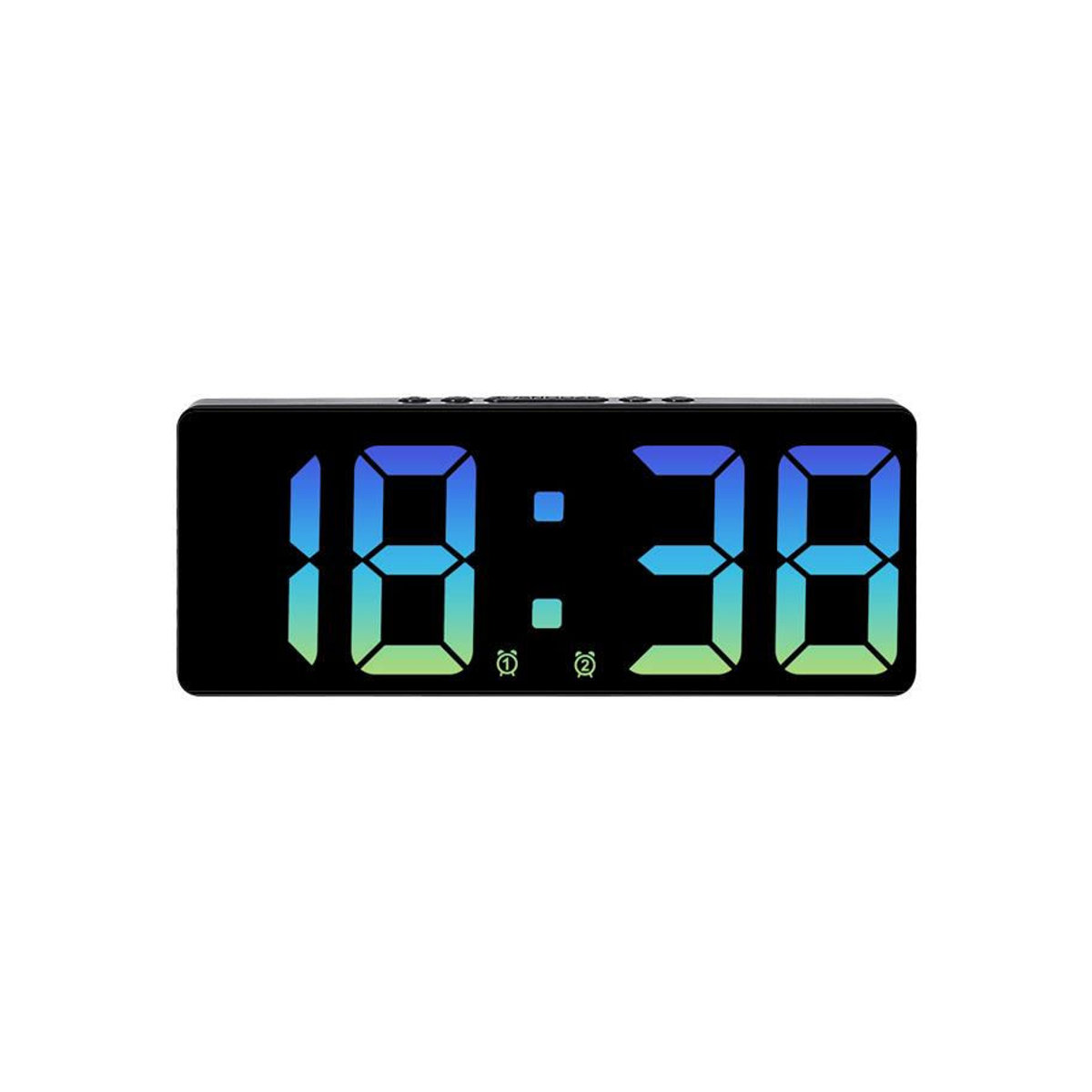 Digitaler Wecker mit Sprachsteuerung von Happy NieNie, LED-Tischuhr mit Temperaturanzeige, Datumsanzeige und Schlummerfunktion, weiß/schwarz, B/H: 15,5 x 6,2 cm - Bild 10