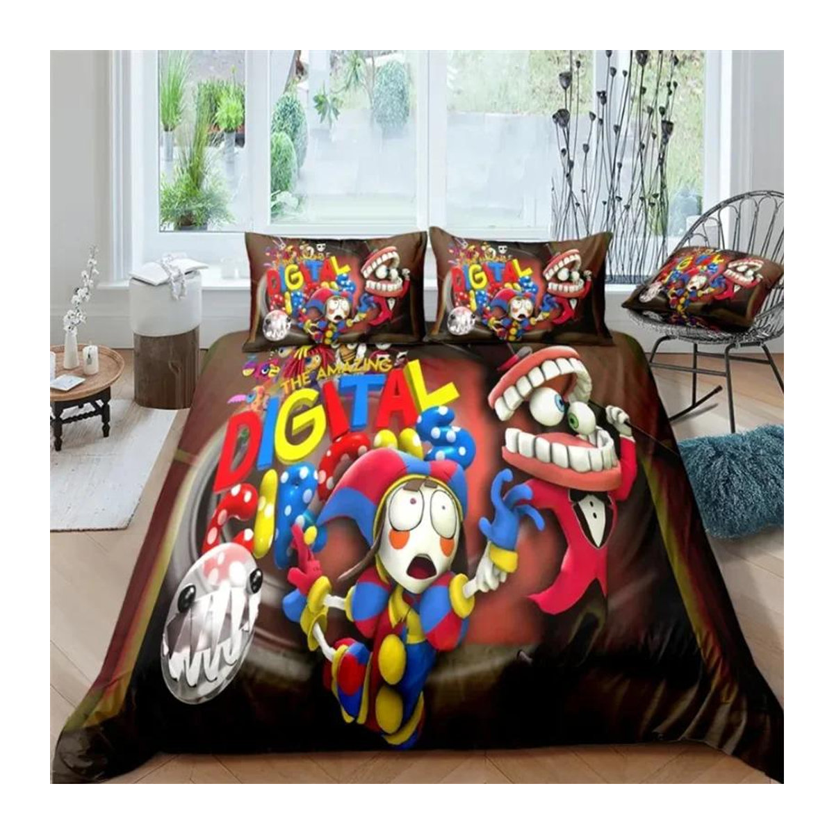 Digitaler Zirkus Bettwäsche-Set mit Reißverschluss, Multicolor, B/H: 70 x 133 cm - Bild 1