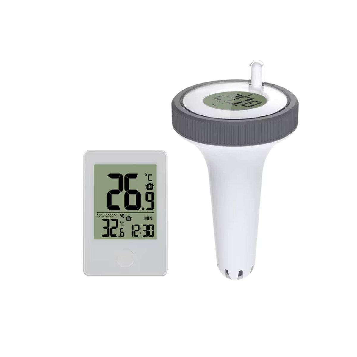 Digitales schwimmendes Pool-Thermometer von easyover mit LCD-Anzeige und Fernbedienung für Pool, Spa, Badewanne und Aquarium zur Überwachung der Innen- und Außentemperatur - Bild 4
