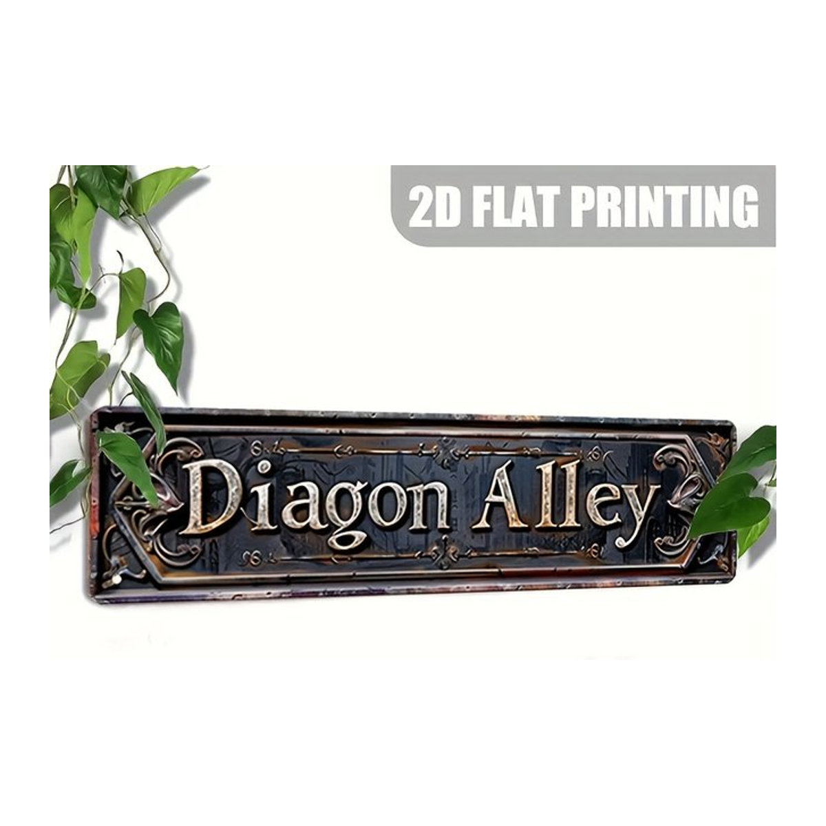 Dignon Lane Vintage Wanddekoration aus Aluminium in Schwarz für Bars, Straßen und Gärten, B: 40 cm, H: 40 cm - Bild 1