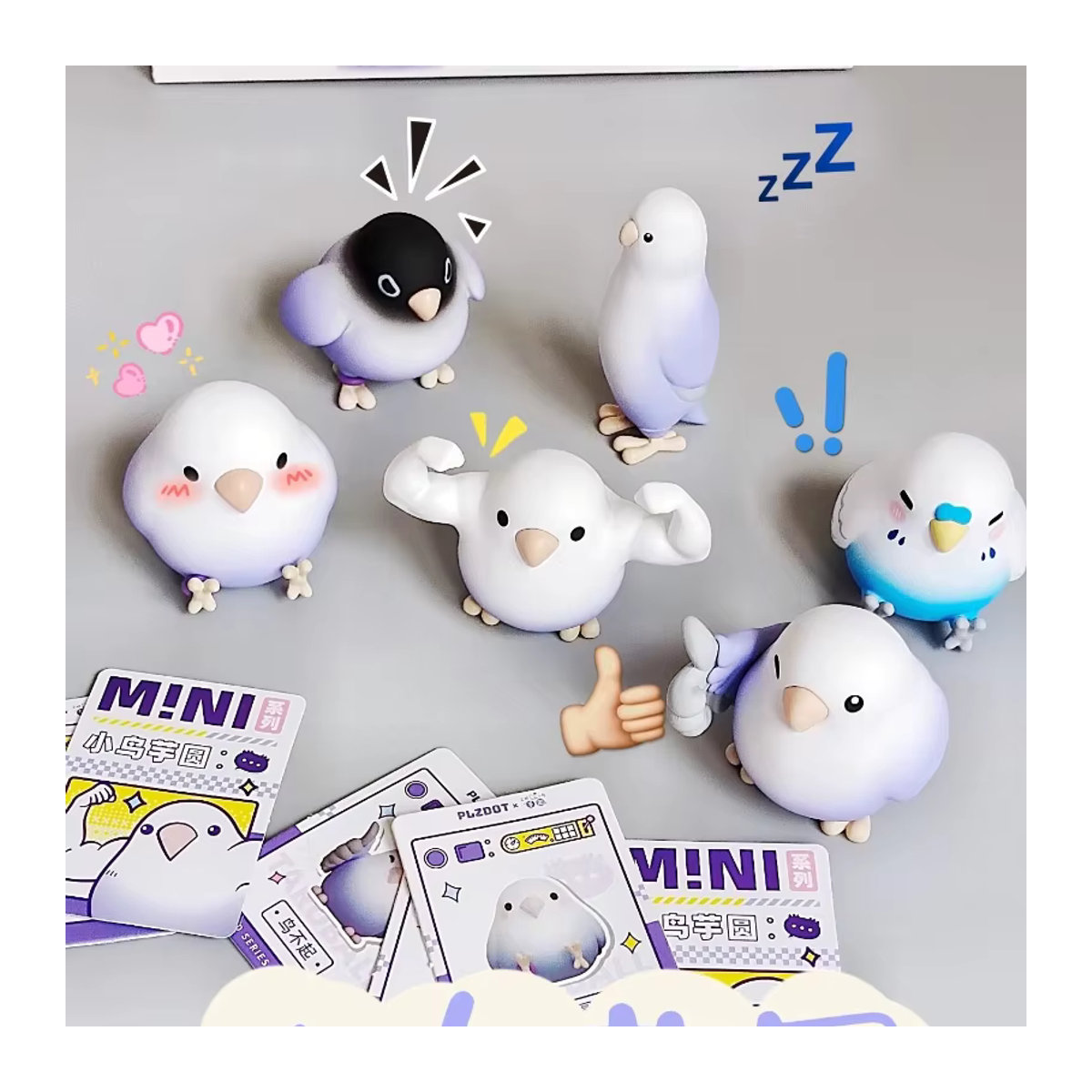 DIGWEEK Little Bird Blind Box Taro Balls Mini Lovebird V4 Bird Blossom Whispers Serie Mystery Box Anime Vogel Figur Ornament aus Kunststoff, mehrfarbig - Bild 2
