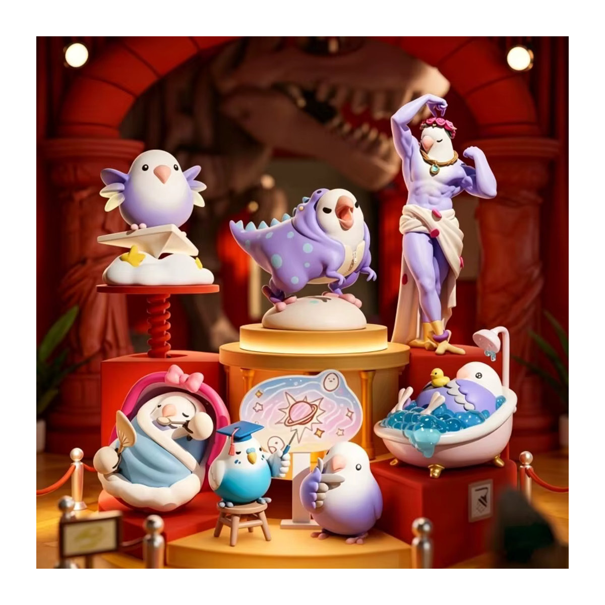 DIGWEEK Little Bird Blind Box Taro Balls Mini Lovebird V4 Bird Blossom Whispers Serie Mystery Box Anime Vogel Figur Ornament aus Kunststoff, mehrfarbig - Bild 4