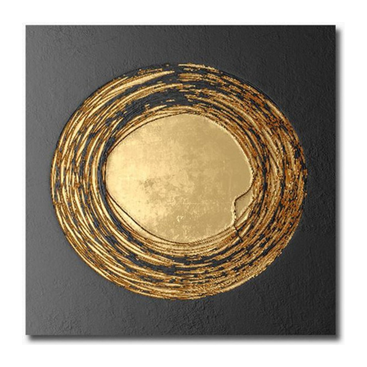 DIMENGQI Leinwand Poster Geometrisch Abstrakt Modern Schwarz Gold Weiß B/B: 50 x 50 cm - Bild 1