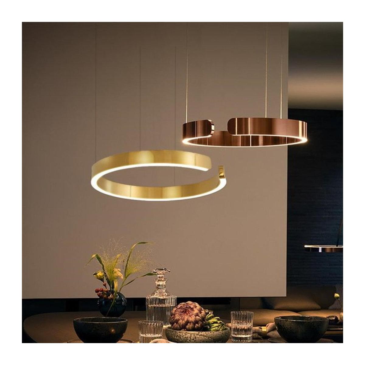 Dimmbare LED Pendelleuchte JIANKEXING aus Metall im modernen runden Design für Esszimmer, Küche oder Schlafzimmer - Bild 1