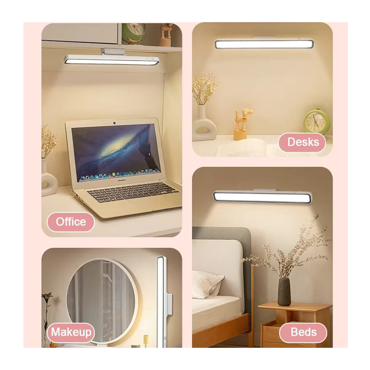 Dimmbare LED-Schreibtischlampe mit USB-Ladefunktion und Magnetbefestigung als wiederaufladbares Nachtlicht zum Lesen - Bild 3
