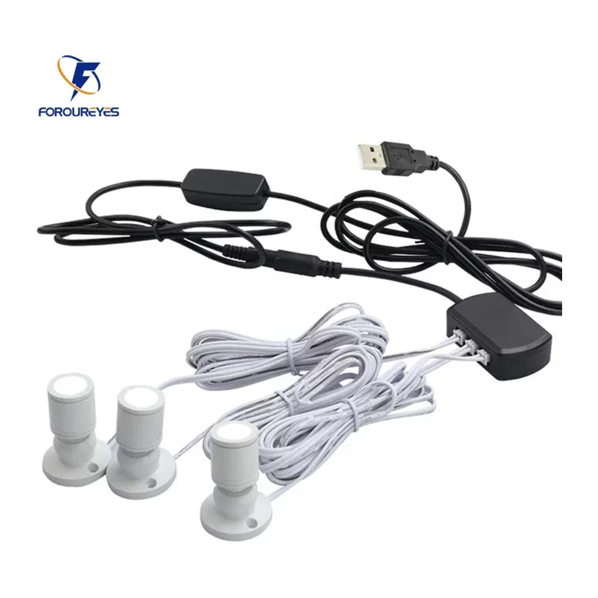 Dimmbarer LED Schrank-Mini-Scheinwerfer von foroureyes in Weiß, Kaltweiß, 1W USB 5V Downlight für Möbelbeleuchtung und Displays - Bild 1