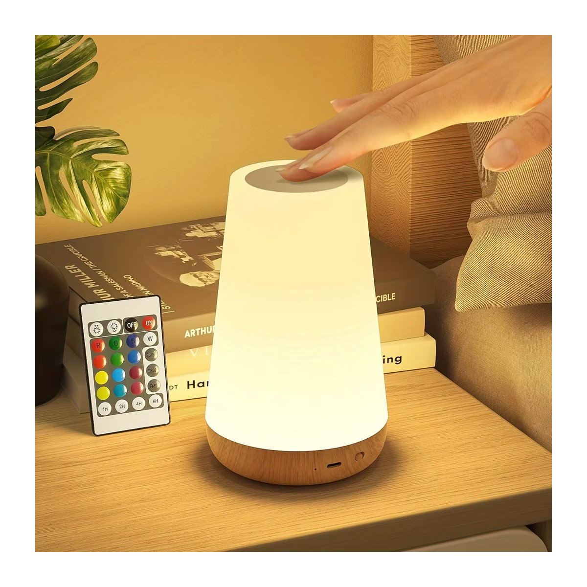 Dimmbares LED-Nachtlicht von DBF mit 13 Farbwechseln, Touch-Steuerung und Fernbedienung, USB-betrieben, ideal als Nachttischlampe für Schlafzimmer, Camping und Dekoration - Bild 5