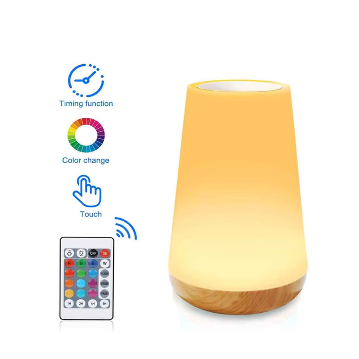 Dimmbares LED-Nachtlicht von DBF mit 13 Farbwechseln, Touch-Steuerung und Fernbedienung, USB-betrieben, ideal als Nachttischlampe für Schlafzimmer, Camping und Dekoration - Bild 7