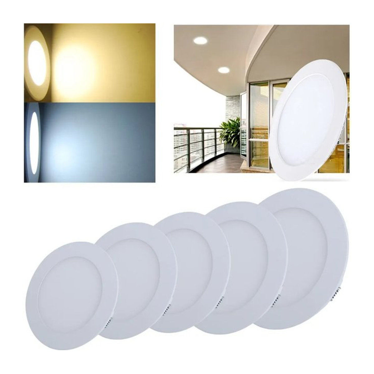 Dimmbares LED-Panel CYLRDXK als ultra dünner Einbaustrahler in Weiß für die Decke, 25W - Bild 1