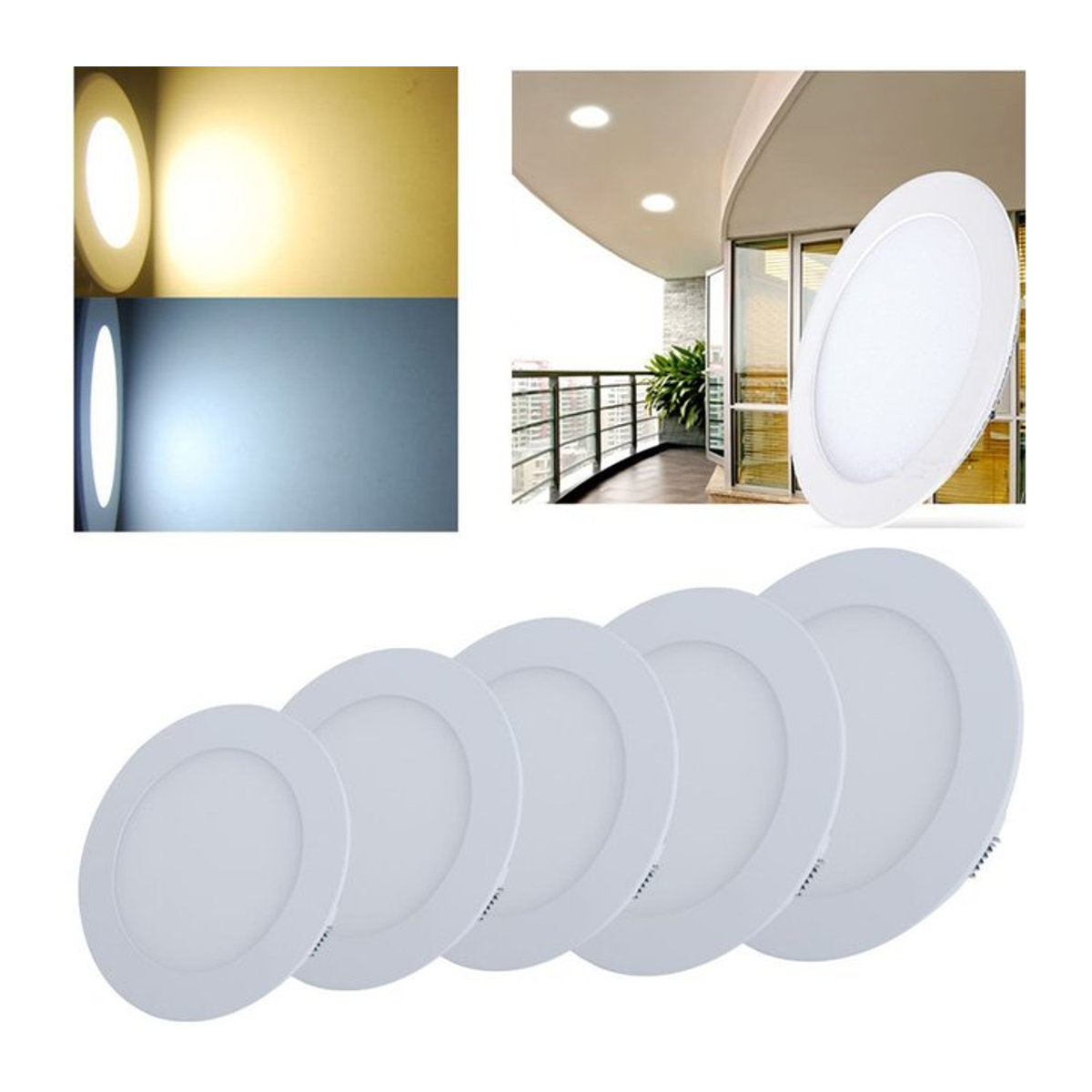 Dimmbares LED-Panel CYLRDXK als ultra dünner Einbaustrahler in Weiß, minimalistisches Design - Bild 1