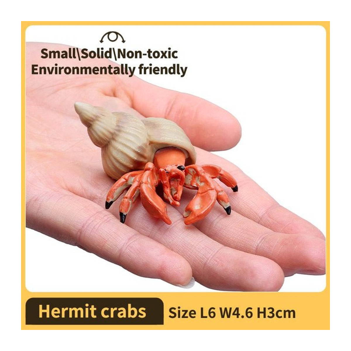 Discover Intime Einsiedlerkrebs Tierfigur aus PVC in Hellbeige oder Rosafarben-Orange als lehrreiches Spielzeug für Kinder ab 18 Monaten - Bild 1