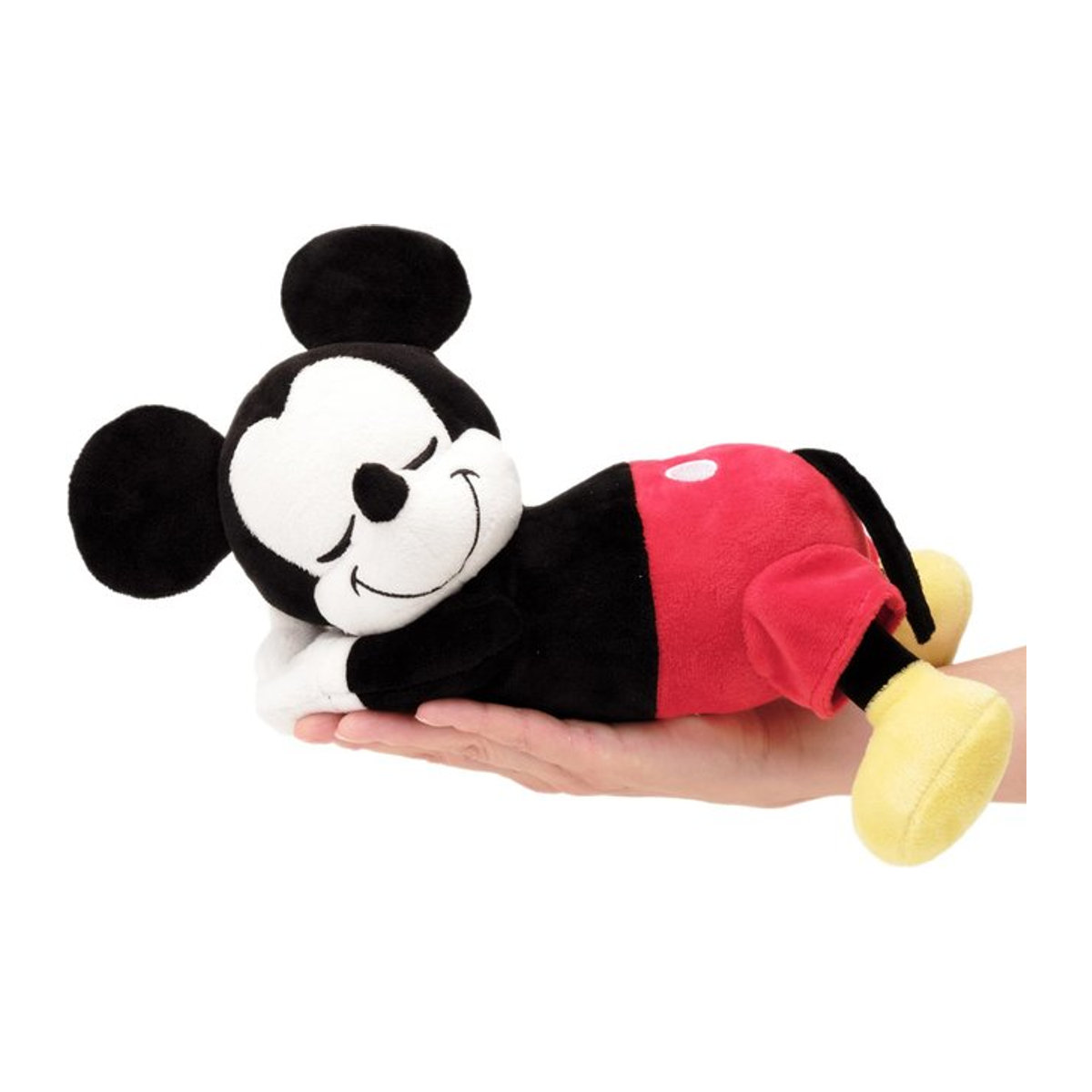 Disney Mickey Maus Umarmungskissen von Morishita in Schwarz, 30 cm Durchmesser, aus Mikrofaser-Plüsch - Bild 1