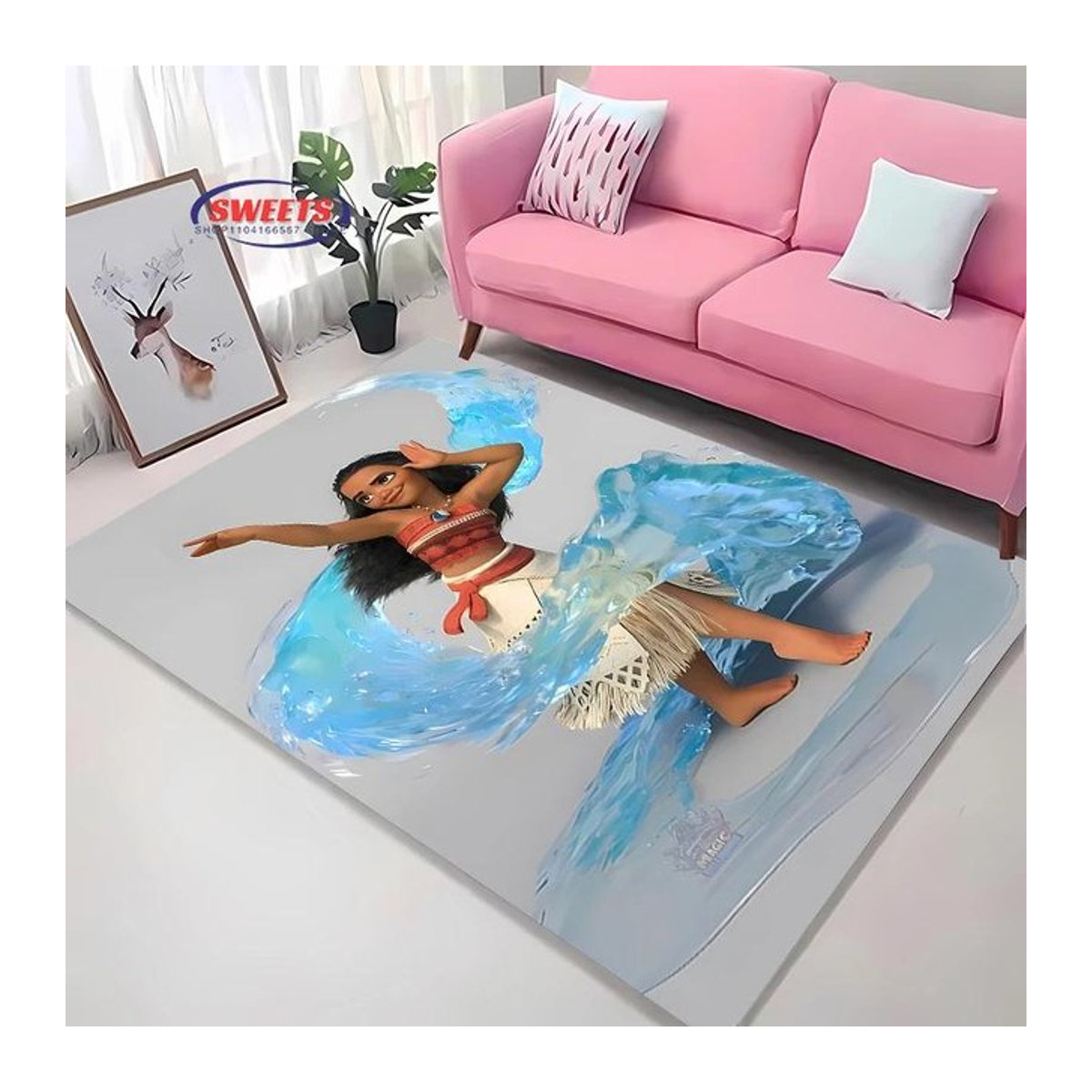 Disney Vaiana Cartoon Teppich rutschfest und waschbar B/B/H: 40 x 60 cm - Bild 1