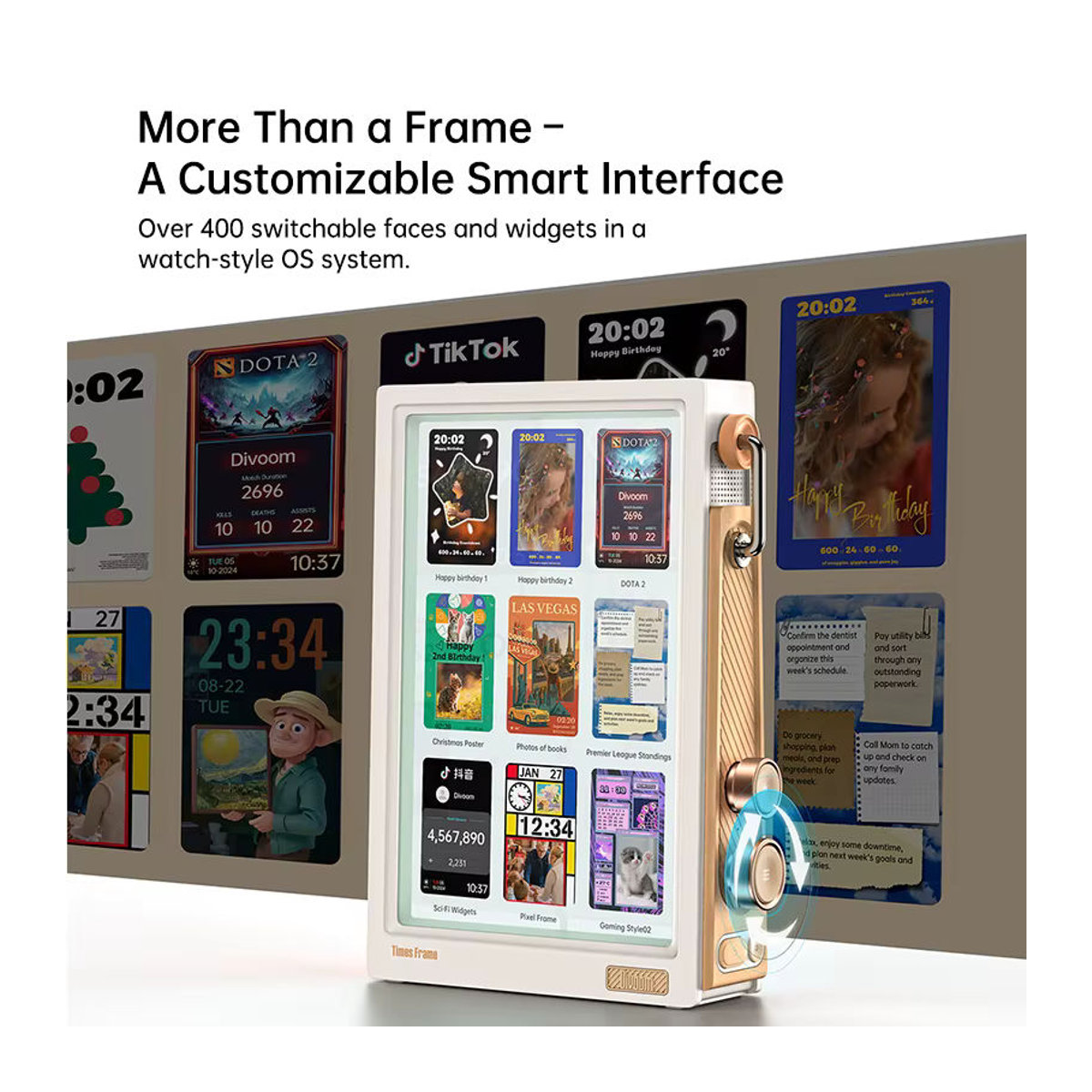 Divoom Times Frame 10,1 Zoll WiFi-Pixel-Display als Smart Home Schreibtischdeko mit DIY-Uhr, Krypto- und Stock-Ticker sowie Wetter- und Kalenderfunktion in Schwarz oder Weiß - Bild 5