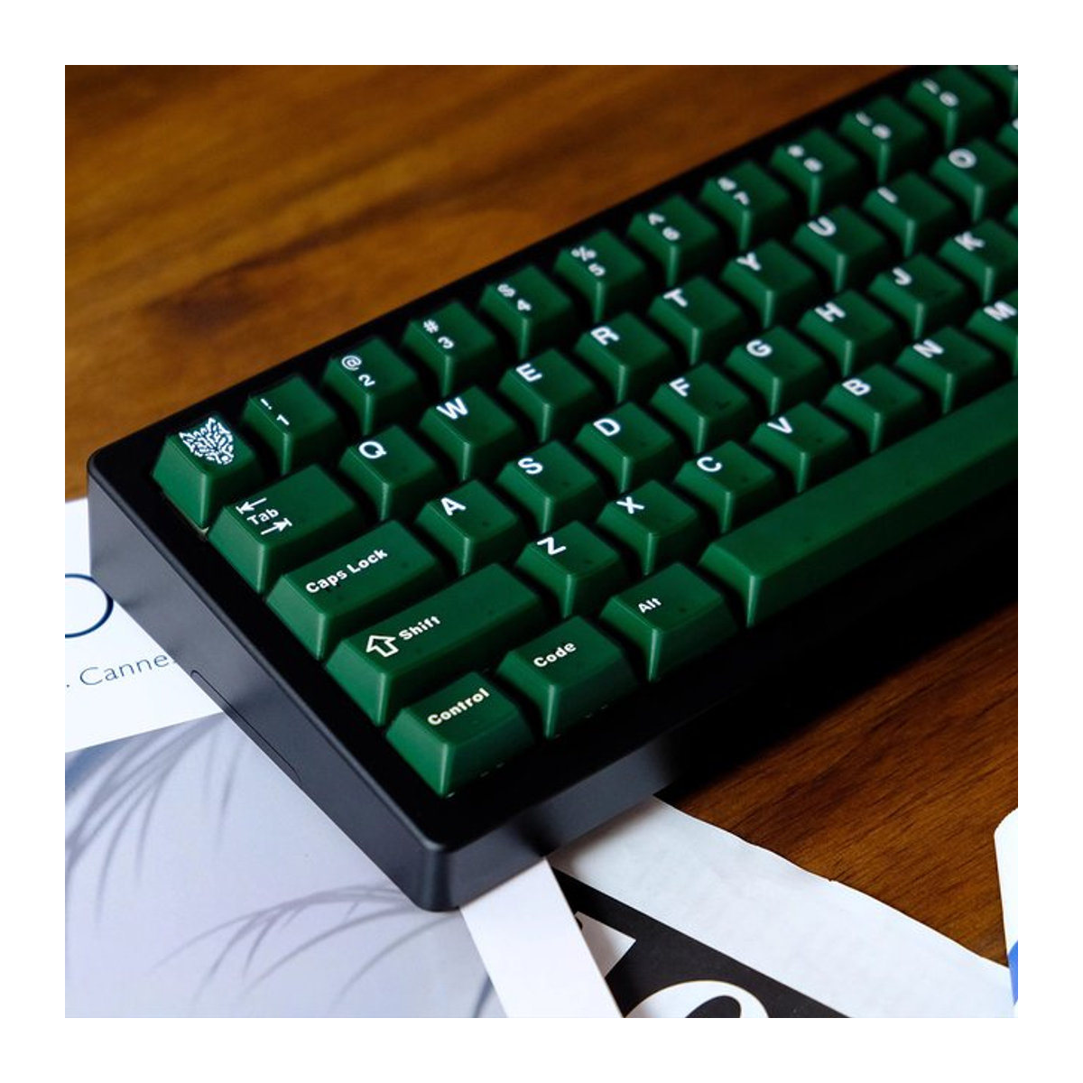 DIXSG 114-Tasten Tastenkappen Set in Smaragdgrün, halbtransparente Double Shot ABS Tastenkappen mit Kirschprofil für Gateron MX Switches - Bild 1