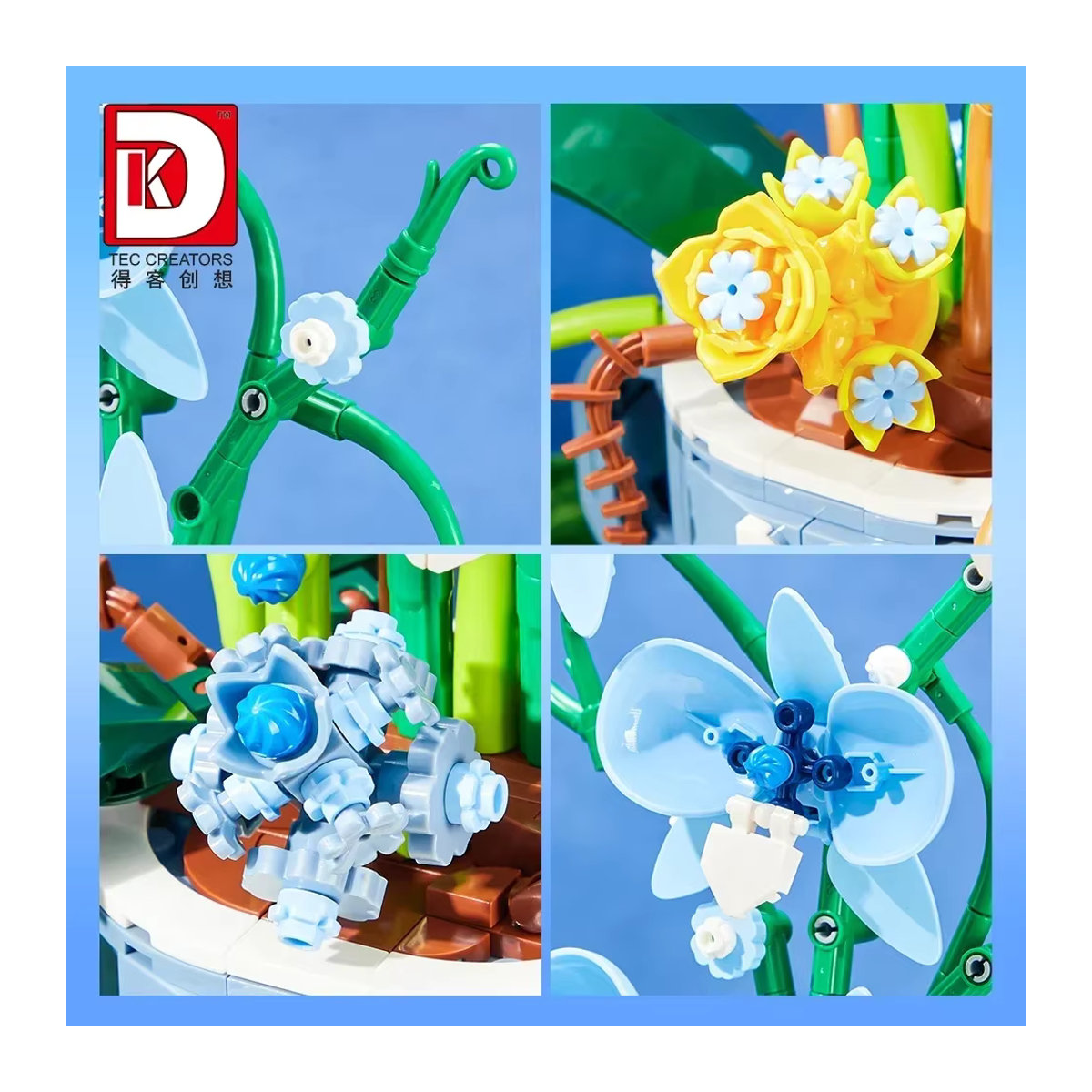 DIY Blumen Bouquet Bausteine Set Tulpe und Orchidee als dekorative Pflanze aus Kunststoff in Mehrfarbig - Bild 1