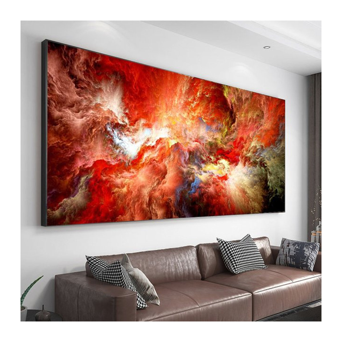 DIY Diamant Malerei Abstrakte Wolken Landschaft als Wandbild für dein Wohnzimmer, Mehrfarbig, B/H: 30 x 15 cm - Bild 1