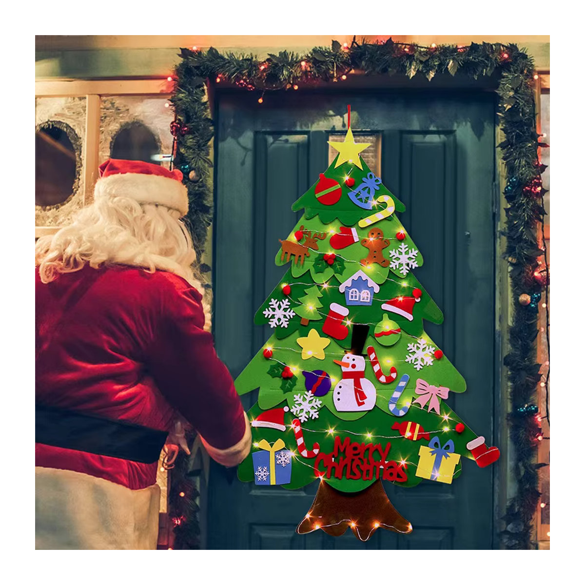 DIY Filz Weihnachtsbaum Set als bunter Wandbehang und Weihnachtsdekoration für Kinder in Multicolor - Bild 5