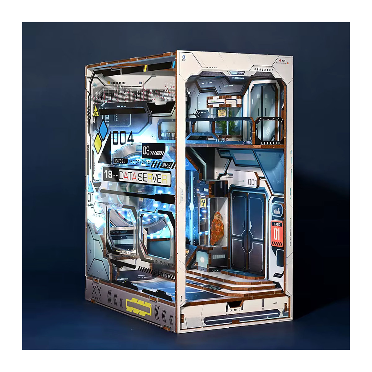 DIY Holz Buch Nook Regal Einsatz Sci-Fi Alien Hub Bausatz von zuuton, mehrfarbig - Bild 2