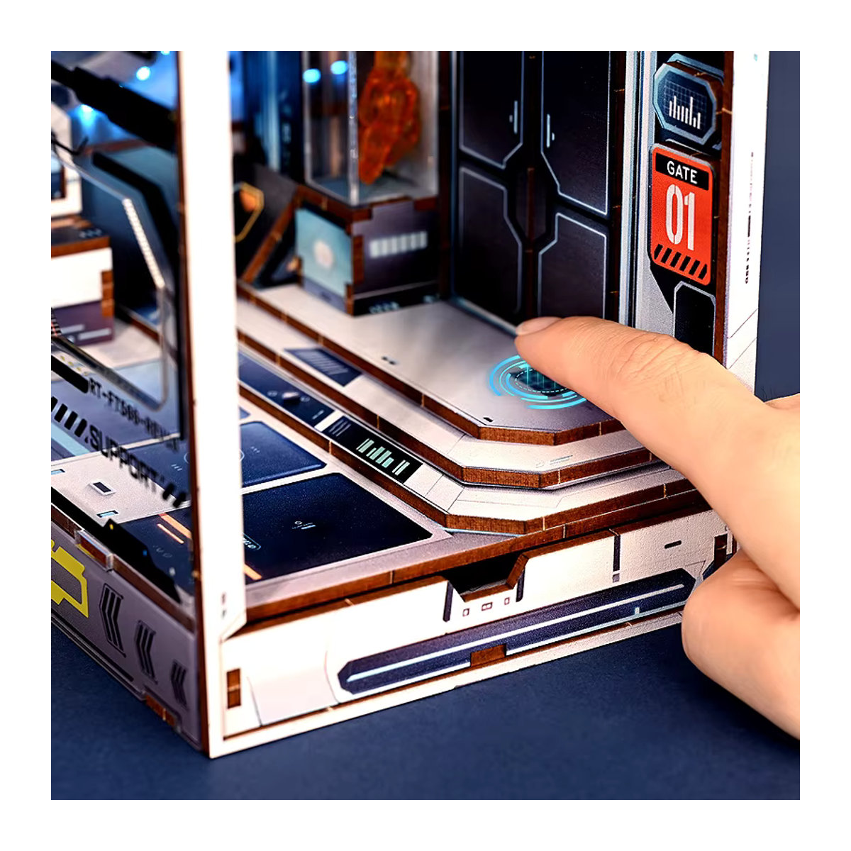 DIY Holz Buch Nook Regal Einsatz Sci-Fi Alien Hub Bausatz von zuuton, mehrfarbig - Bild 4