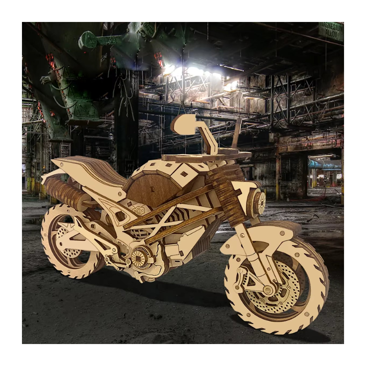DIY Holzpuzzle Motorrad 3D Modellbausatz aus Holz - Bild 2