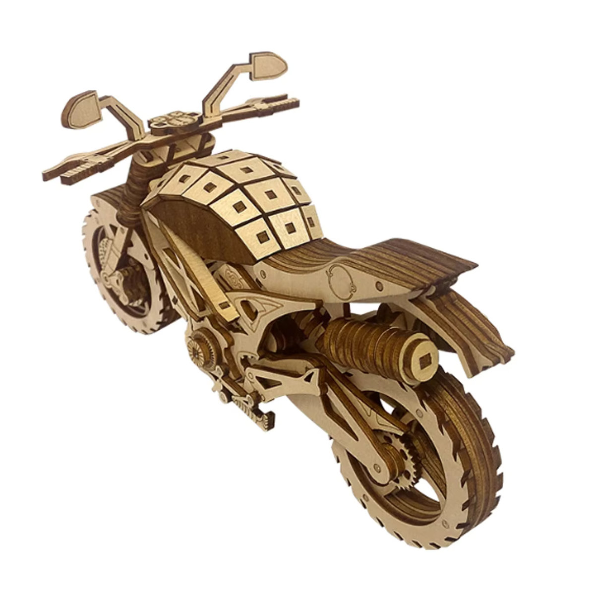DIY Holzpuzzle Motorrad 3D Modellbausatz aus Holz - Bild 3