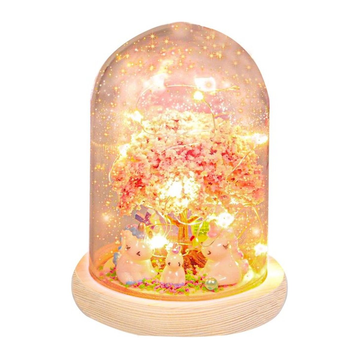 DIY Nachtlicht mit Mikro-Landschaft und unsterblicher Blume als kreatives Geschenk, Mehrfarbig - Bild 1