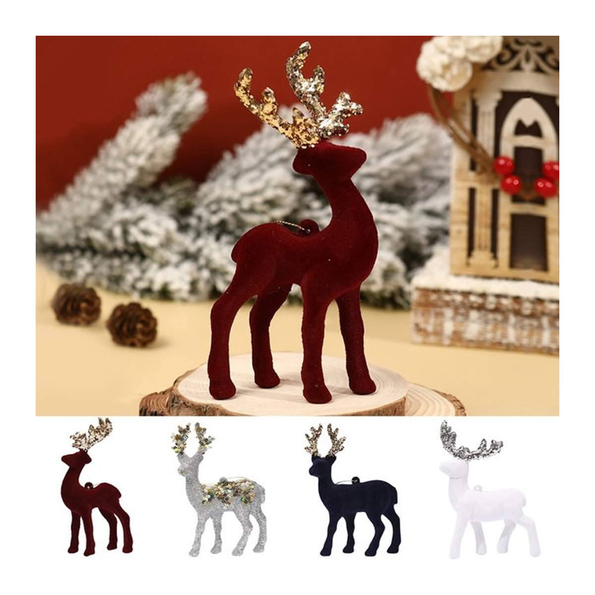 DIY Rentier Weihnachtsanhänger in Silber für deinen Weihnachtsbaum und zur Dekoration - Bild 1