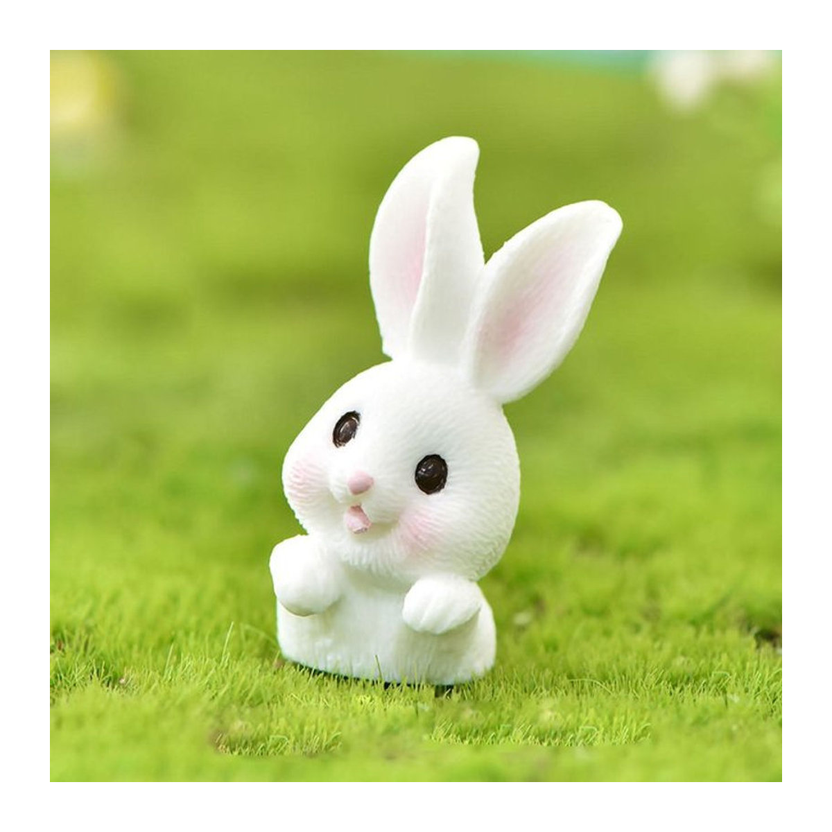 DIYelecs Cartoon Tier Figur aus Kunstharz in Weiß als dekoratives Ornament für Garten und Wohnzimmer - Bild 1