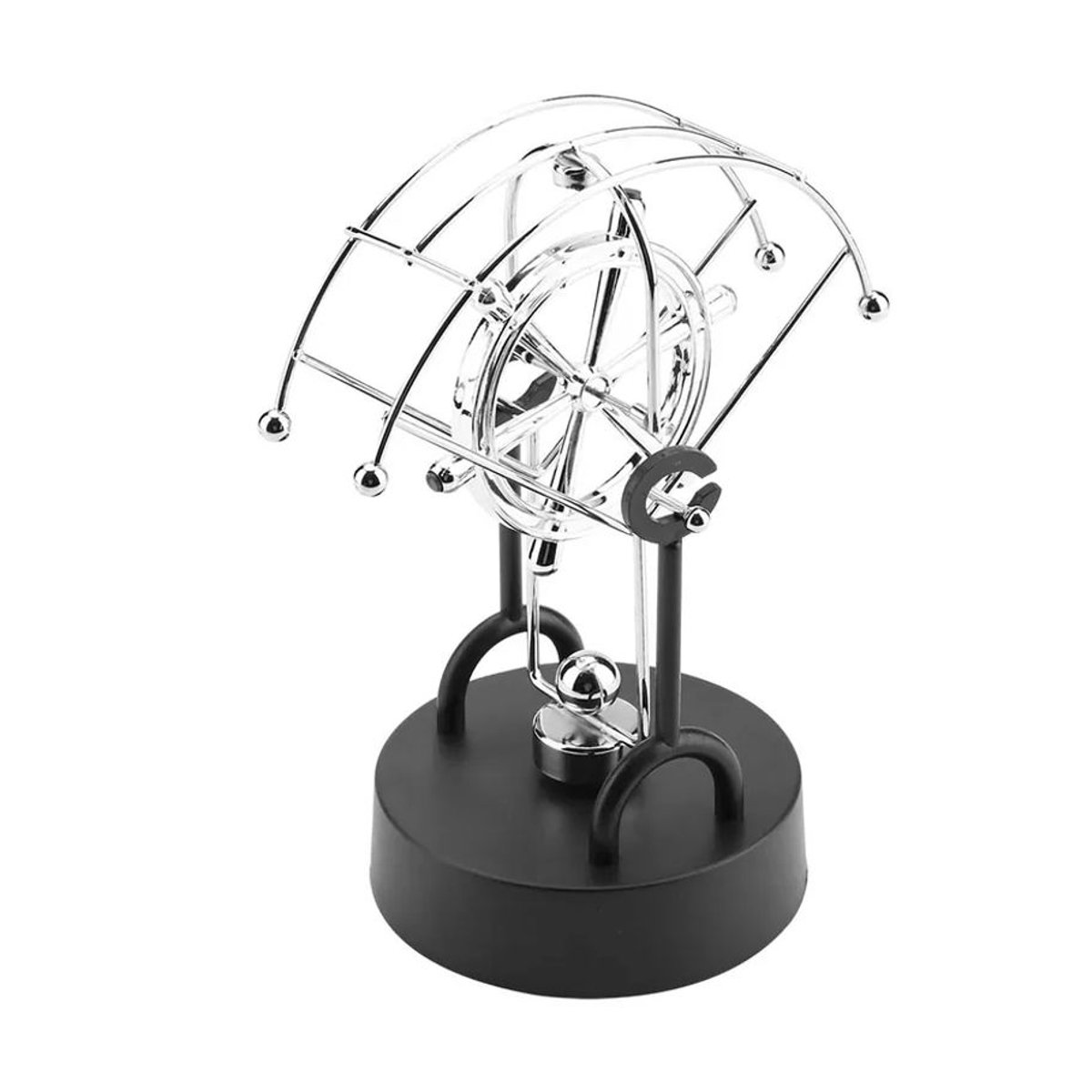 DIYelecs Perpetuum Mobile Kinetische Kunst Dekoration Silber Batteriebetrieben - Bild 4