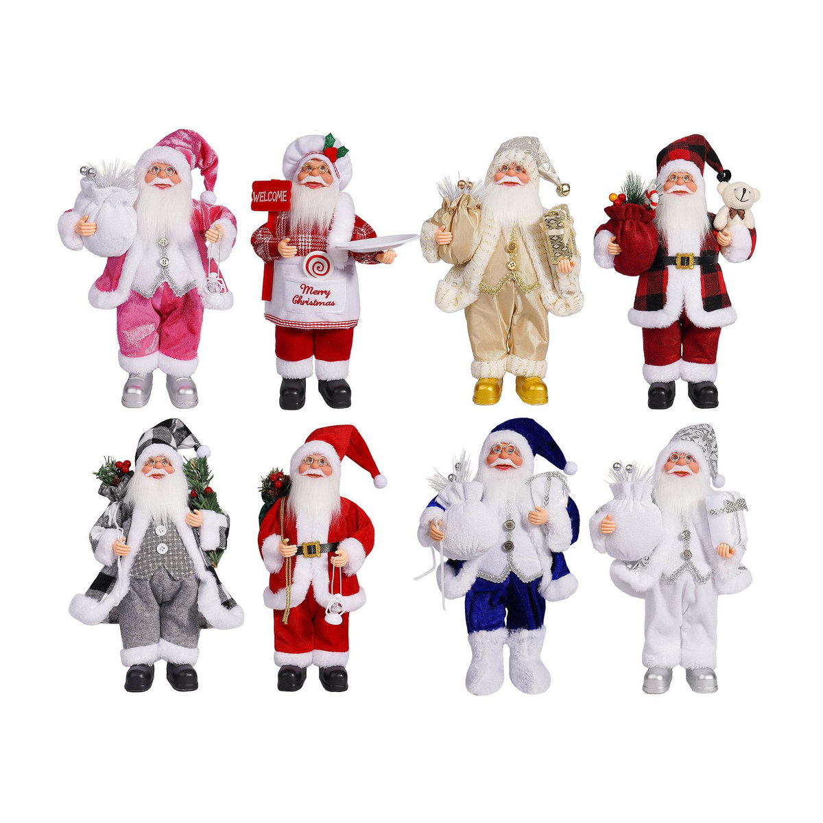 DIYelecs Weihnachtsmann Puppe als stehendes Weihnachtsornament in Rot und Mehrfarbig, Höhe: 30,48 cm - Bild 2
