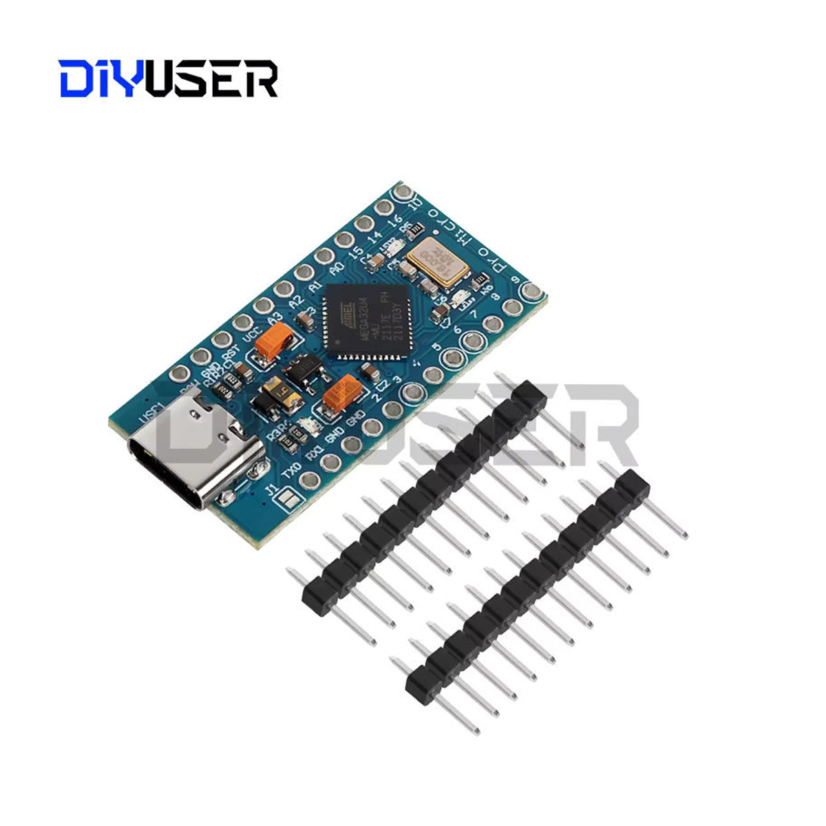 DIYUSER ATMEGA32U4 Modul Pro-Micro Ersatz Board mit USB Type-C, 5V, 16MHz, Blau - Bild 3