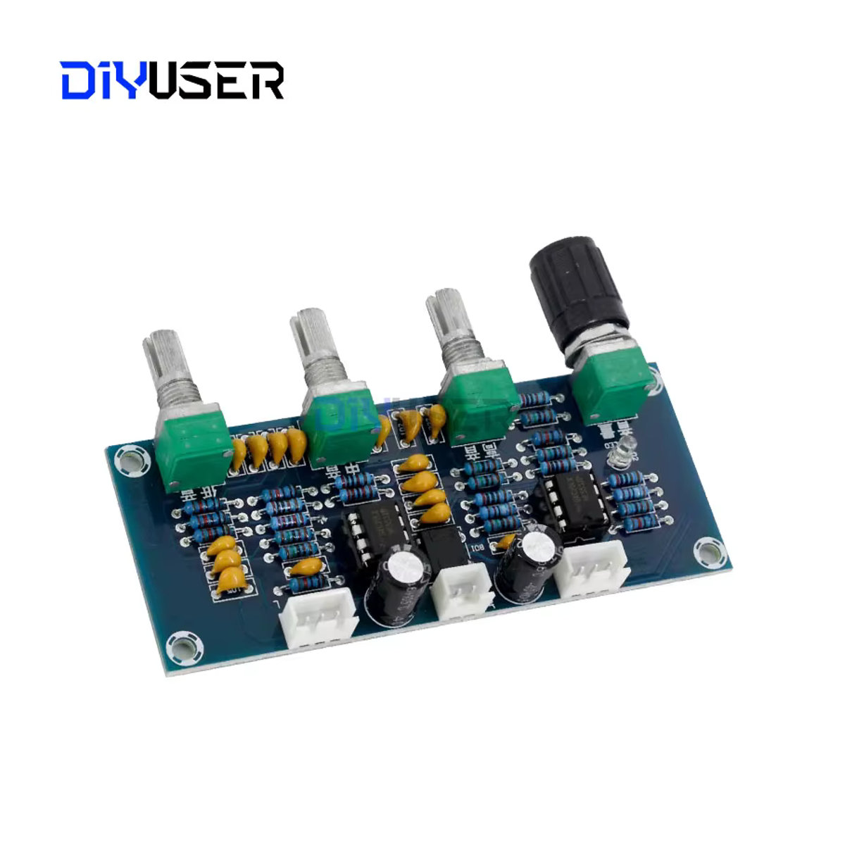 DIYUSER XH-A901 NE5532 Tone Board Vorverstärker mit Höhen Bass und Lautstärke Einstellung in Blau - Bild 5