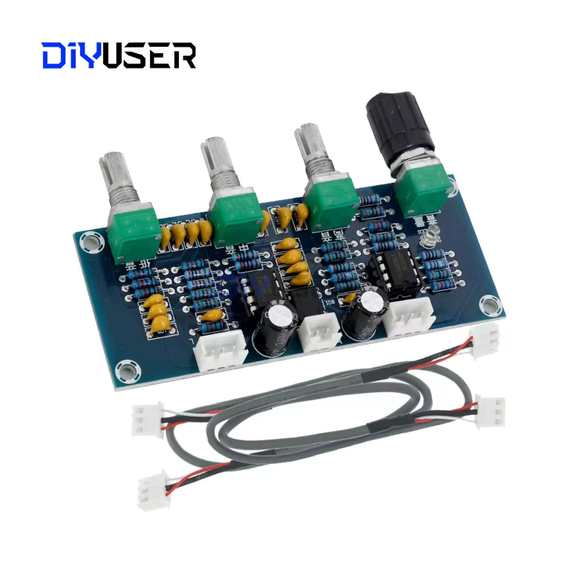 DIYUSER XH-A901 NE5532 Tone Board Vorverstärker mit Höhen Bass und Lautstärke Einstellung in Blau - Bild 6