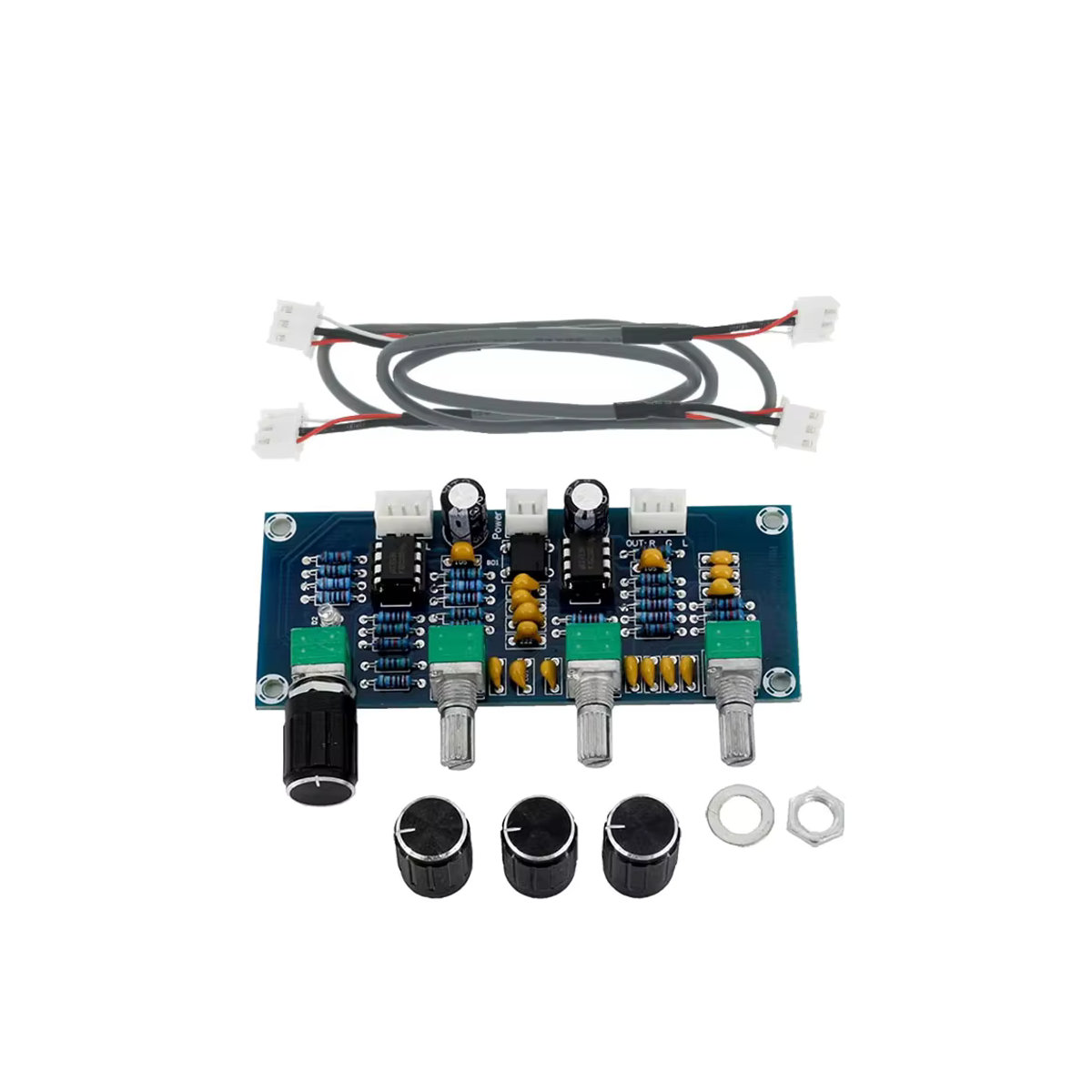 DIYUSER XH-A901 NE5532 Tone Board Vorverstärker mit Höhen Bass und Lautstärke Einstellung in Blau - Bild 7