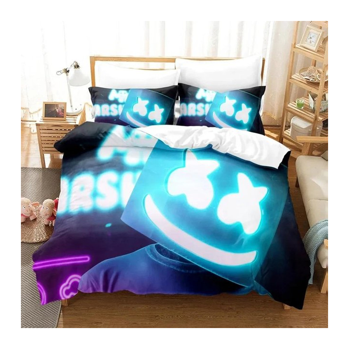 DJ Marshmello Bettwäsche Set mit 3D-Druck für Einzelbetten, B/B: 135 x 200 cm - Bild 1