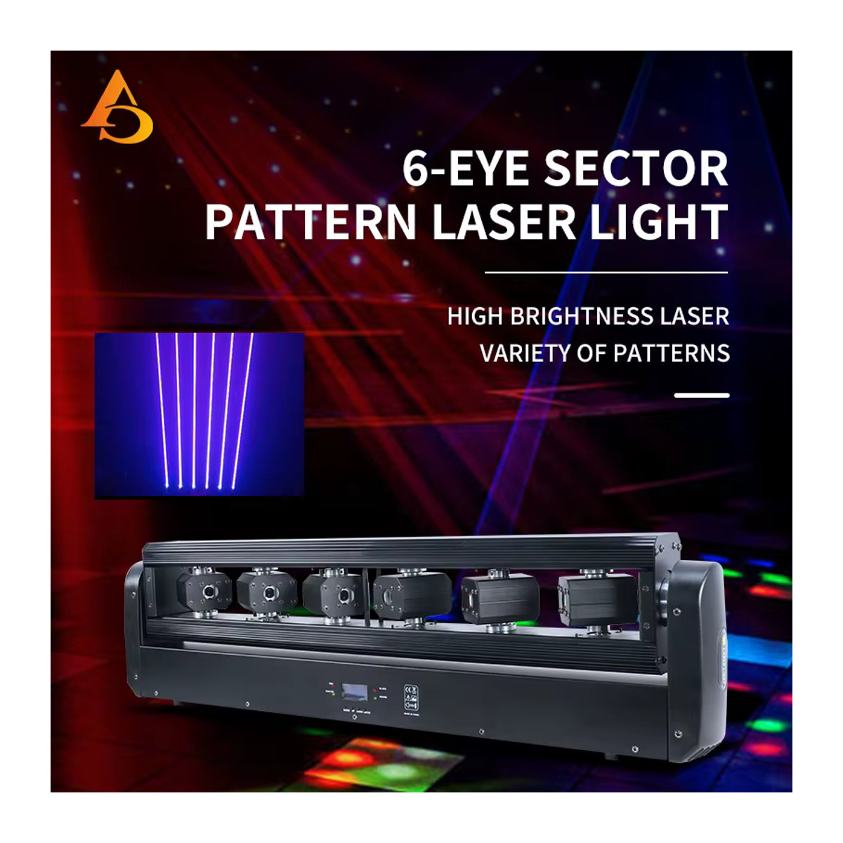 DMX RGB 3in1 Bar Licht mit 6x500mW Laser Moving Head für DJ, Disco, Hochzeit und Bühnenbeleuchtung - Bild 2
