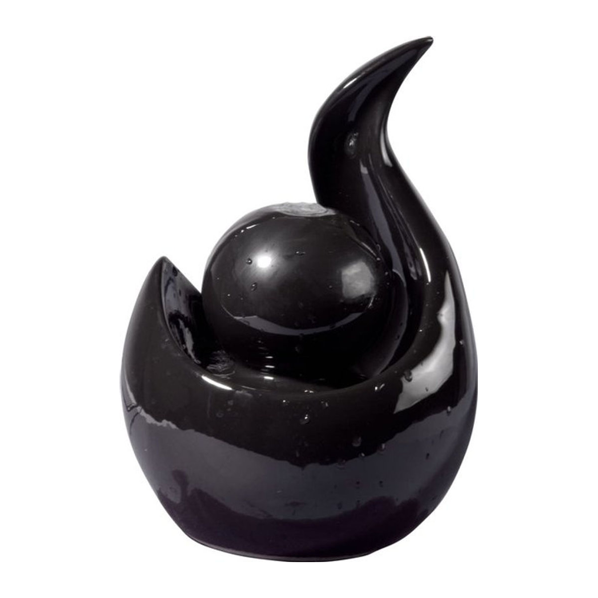 dobar Design Zimmerbrunnen Indoor aus Keramik in Schwarz, modernes Dekorationselement - Bild 1