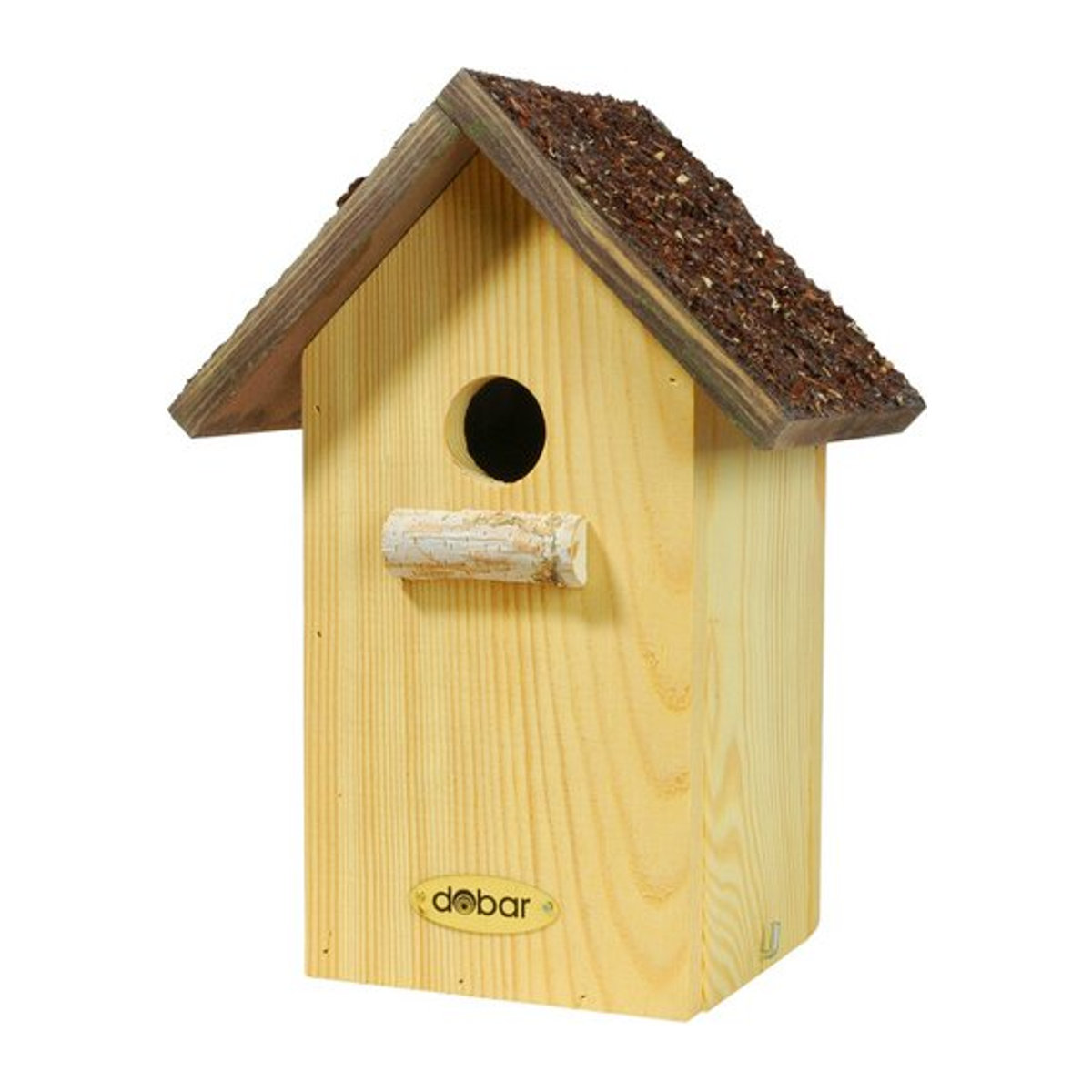 DOBAR Nistkasten aus Kiefer Massivholz mit Flachdach in Braun und Natur, B/H/T: 19,5 x 27 x 14,5 cm - Bild 1