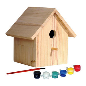 Dobar Nistkasten Bausatz aus Kiefernholz zum Selberbauen und Bemalen in Beige
