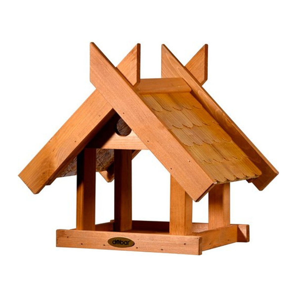 dobar Vogelhaus Blätterfall aus Kiefernholz für Ständermontage in Braun - Bild 1